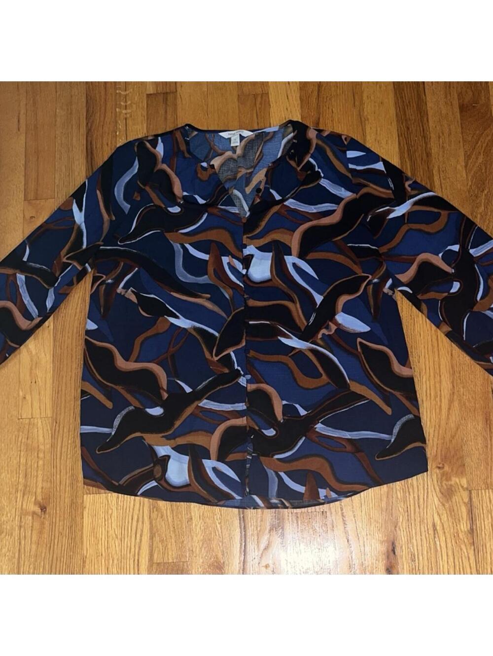 Nine West Women's Multi and Blue Blouse